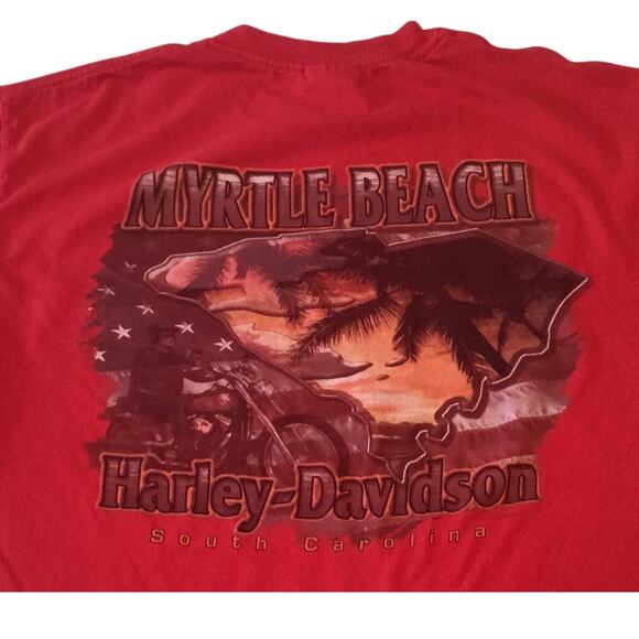 Harley Davidson T-Shirt Red Myrtle Beach Large - Picture 4 of 4